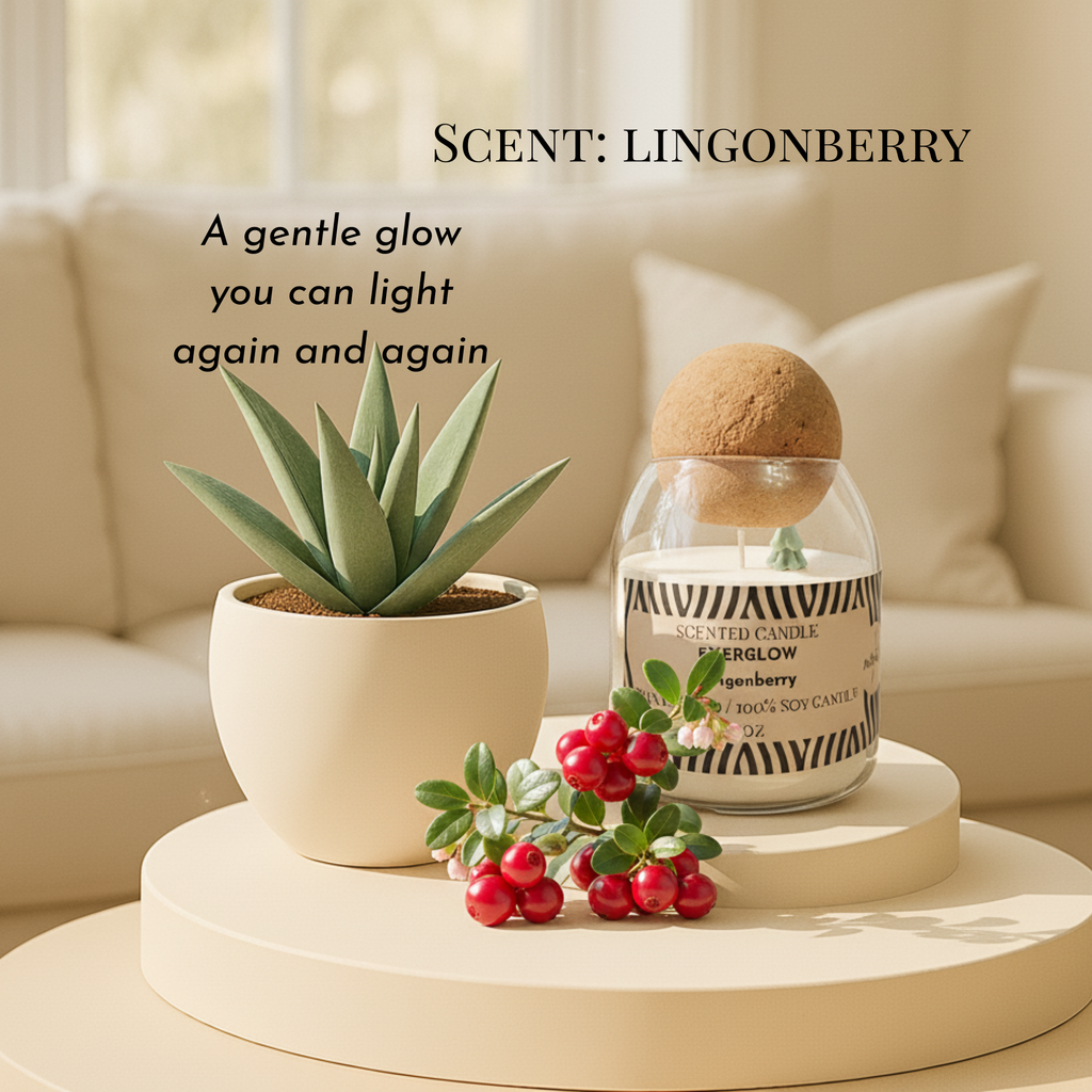 EVERGLOW Soy Candle – Lingonberry Spice | Limited Winter Edition