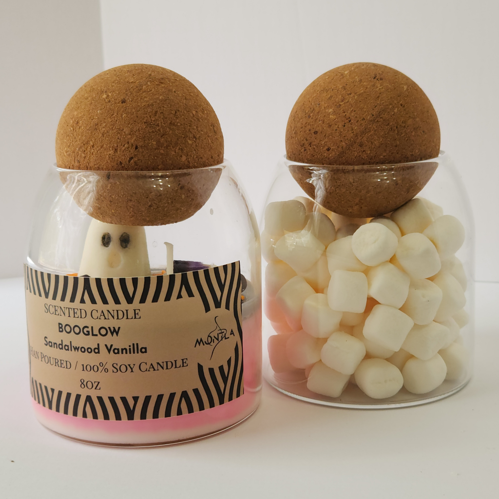 BOOglow Soy Candle – Vanilla & Sandalwood | Limited Halloween Edition
